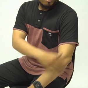 KHOIRUMMAH Koko Kurta Saad | Kaos Koko Pria Dewasa | Kurta Lengan Pendek | Coffee