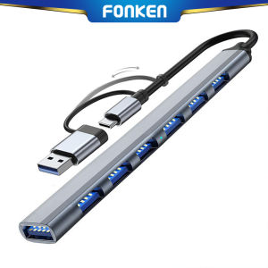 FONKEN 7 Ports USB 2.0/USB 3.0 HUB Docking Adapter 5Gbps High Speed Transmission Multi-port USB Splitter Expander for PC Computer