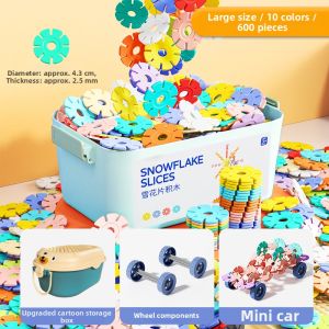 DINGDINGYIQU | Colorful Thick Jumbo Building Snowflakes Educational Toy