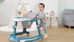 รถขาไถรถหัดเดินเด็กมีเพลงมีไฟที่นั่งปรับได้สนับสนุนเพิ่มขนาดBabyWalker