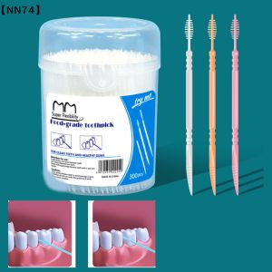JETTING | 300pcs Plastic Double-head Interden Brush Dental Floss Stick Mouth Hygiene Plastic Toothpicks Toothbrush Teeth Cleaning Brush[J]