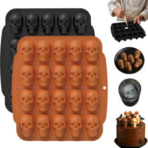 Halloween Đầu Lâu Silicon Khuôn Nướng Bánh Kem Khay Linh Hoạt Dễ Dàng Phát Hành Có Thể Tái Sử Dụng Bánh Kẹo Chocolate Trang Trí Thực Phẩm