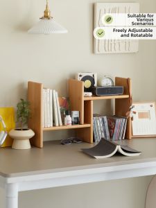 Extendable Wooden Desk Shelf Multiple Layers