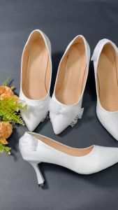 Giày Cao Gót Nữ 6 phân Cô Dâu Gót Nhọn Hot 2024 A3RUY