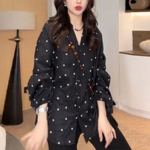 Shalldoer | Sun Protection Fashionable Dot Pattern Blouse