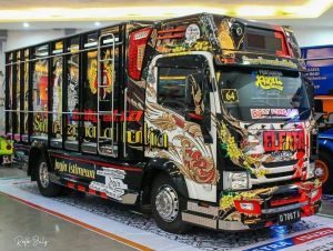 SPESIAL PROMO TERMURAH MINIATUR TRUK OLENG WISMA SRIKANDI hitam manis FULL VARIASI LAMPU LED KELAP KELIP KEREN