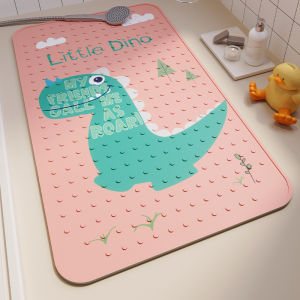 50x80cm Cute Cartoon PVC Bathroom Non-slip Shower Mat With Sucker Soft Massage Pad Kids Elder Anti-fall Waterproof Bathroom Rug
