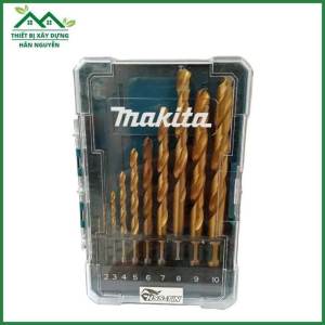 Mũi khoan sắt Makita D-72849 HSS-Tin chân tròn 1 2 3 4  5 6 7 8 9 10mmchuyên khoan kim loại