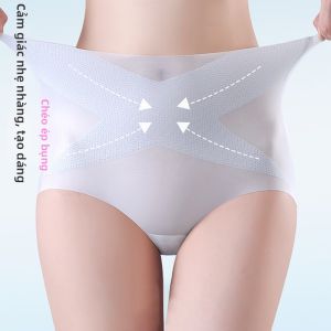 High Waist Tummy Control Silk Iced Silk Briefs