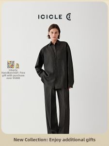ICICLE | Dual-Side Black Lacquered Ramie Shirt