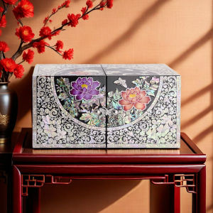 Luxurious Innovative Wooden Inlay Jewelry Box Wedding Gift High End Necklace Storage Box Chinese Style Premium Quality Box