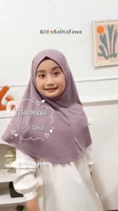 Jilbab Marwa uk 5-12 tahun / Hijab Instan Anak Perempuan SD Sekolah Remaja 7 10 5 TK th Jersy Polos Non Pet Jersey Malay Kerudung Bergo kiosbalitafawa