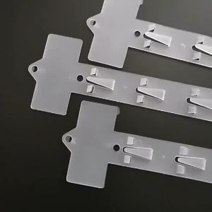 (10PCS/SET) 63.5cm Display Hanging Strips Supermarket Snack Injection Plastic Strip Clear Long WITH HOOK