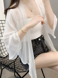 New 2025 Summer Thin Sun Protection Womens Loose Lace Cardigan Lightweight Casual Versatile Half Shoulder Wrap Top