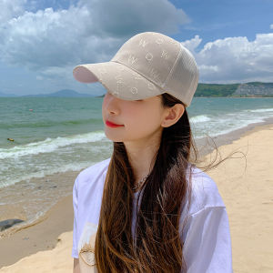 Hat Female Summer New Arrival Embroider Letters Mesh Breathable Peaked Cap K-style Fashion All-Match Sun-Proof Baseball Cap Fashion