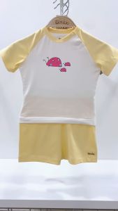 Bộ quần áo cộc tay cúc bấm vai Zaclang phối màu đặc sắc cho trẻ sơ sinh và trẻ nhỏ Boube vải Cotton organic thoáng mát - Size 0-24M