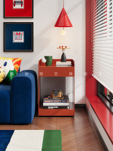 โต๊ะข้างโซฟาสไตล์บาวเฮาส์ โมเดิร์นยุคกลางศตวรรษ รุ่นใหม่ปี 2025 ตู้เก็บของข้างโซฟาเคลื่อนที่สำหรับห้องนั่งเล่น โครงโลหะ สไตล์ฝรั่งเศส ชิ้น