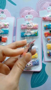 Jepit Rambut Anak Karakter Sanrio Set 6 Pcs | Aksesori Fashion Korea Lucu Kuromi Melody Cinnamoroll