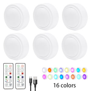 Đèn LED Dưới Tủ Có Thể Sạc Lại Bằng USB 16 Màu RGB Điều Khiển Từ Xa Có Thể Điều Chỉnh Độ Sáng Dùng Cho Tủ Rượu Phòng Ngủ Phòng Khách