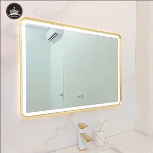 กระจกห้องน้ำสมาร์ท กระจก กระจกติดผนัง LED สี่เหลี่ยม กระจกโต๊ะเครื่อง