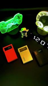 SG【Ready Stock】 22.5W Power Bank 15000mAh Built-in 4 in 1 Charging Cable Mini Power Bank Dual USB Type C Output Fast Charging PD 20W Portable Power Bank
