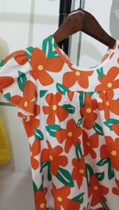 Babyonline(Y372)N5-6/OF5-R ชุดกระโปรงแฟชั่นเด็กผู้หญิงลายดอกไม้ ผ้าฝ้าย