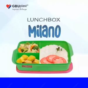GBUPLAST Lunch Box Milano Tempat Makan 3 Sekat - Bekal Makan Milano 1350ml