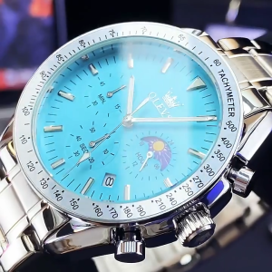 Olevs Jam Tangan Original Terbaru Anti Air Stainless Steel Fashion Mewah Blue Black Rose Gold Watch