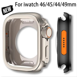เคส สําหรับ Apple Watch 11 Ultra 3 Series 10 9 8 7 6 SE3 46 มม. 45 มม. 44 มม. ลักษณะอัพเกรดเป็น Ultra กรอบโลหะ เคส สําหรับ iWatch Ultra 2 49 มม. เคสอลูมิเนียมอัลลอยด์