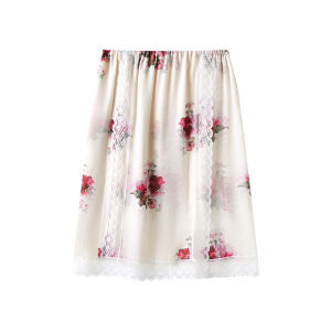 Romantic French Style Double-layer Rose Print Lace Skirt