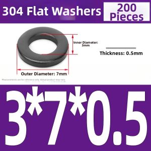 Yi Se Dian Zi | Black Wide and Thin 304 Stainless Steel Washers