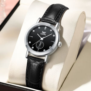 นาฬิกาหนัง OPK สำหรับผู้หญิงกันน้ำ2025รุ่นล่าสุดสายหนังบางและเบาเฉียบหรูหราสไตล์เกาหลีลำลอง