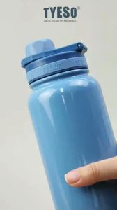 TYESO 1200ml Glazed Sports Bottle Vacuum Insulated Stainless Steel Tumbler Drinking Flask