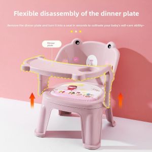 Childrens Dining Chair Baby Seat Back Anti-Fall Plastic Chair for Kids Meal Time Growth Chair Home Furniture