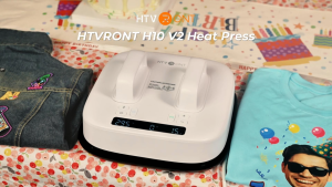 HTVRONT 10"x10" Heat Press Machine 220V Portable for T-Shirts Sublimation & HTV Vinyl for Hats Bags Heat Transfer Projects Christmas Gift