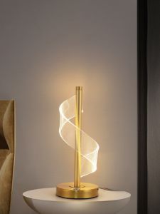 โคมไฟตั้งตกแต่งอะครีลิกแบบเรียบง่ายและโมเดิร์น โคมไฟหัวเตียง LED สร้างสรรค์สำหรับห้องนอน ห้องทำงาน ห้องนั่งเล่น โคมไฟตั้ง