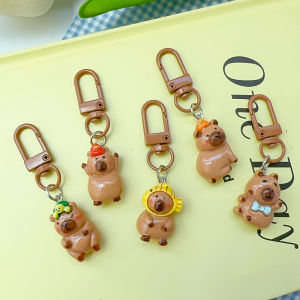 【On Sale】5Pcs Cute 3D Capibara Keychain Cartoon Student Bag Small Pendant Accessories Creative Gift