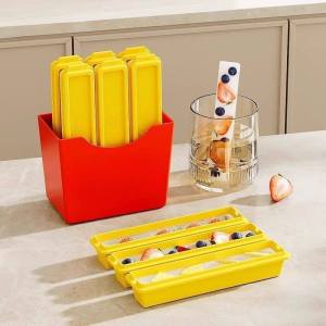 French Fries Shaped Ice Cube Mold Long Bar Silicone Ice Tray Homemade Ice Stick Maker for Cocktail & Kitchen Use