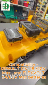 DeWalt DCB104-QW 4-PORT 8A RAPID CHARGER Suitable for 12V / 18V / 20V /54V XR Power Tools Battery