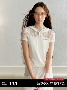 เสื้อยืดแขนสั้นผู้หญิงทรงเข้ารูปสไตล์ฝรั่งเศส AYF เสื้อผ้าทำงานคอตตอนลายดอกไม้สีพื้น ทรงหลวม แขนสั้น