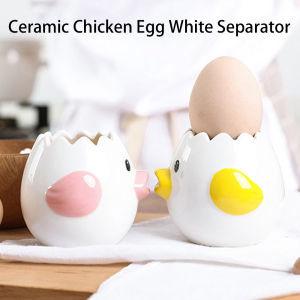 Cute Ceramic Egg Separator Baking Utensils Mini Egg White and Yolk Separator Ceramic Chicken for Kitchen Baking Small Tools Mixture Supplementary Food