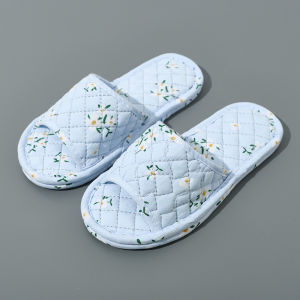 Indoor Slippers Soft Cotton Floral Floor Shoes Fashion Flower Slippers Antislip Home Slippers Bedroom Shoes