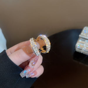 S925 Silver Needle C Ear Ring Design Embedded Water Diamond Fashionable Hoop Earrings New 2022 Trendy Elegant Jewelry