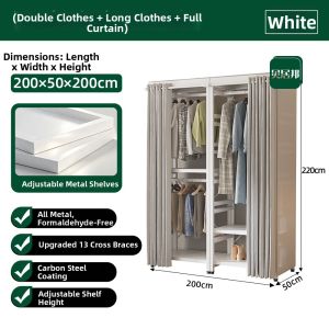 BEIJUBANG | Eco-friendly Full Metal Open Closet Shelves Simple Design
