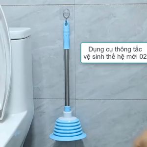 Dụng cụ thông tắc vệ sinh bồn cầu thế hệ mới 02 vật liệu cao su và inox rất bền