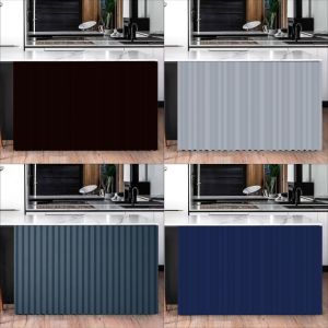 【12H Ship Local Delivery】50x70CM Kitchen Self-Adhesive Cabinet Door Curtain Makapal Waterproof Dustproof Black White Grey Blue Beige Brown Pink Green Purple Orange Thickened Flannel Lababo Sink Cabinet Door Curtain Home Decor Cover