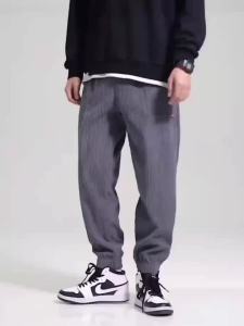 Men's Corduroy Sweatpants: Stylish Baggy Solid Color Casual Modular Sports ADT Joggers