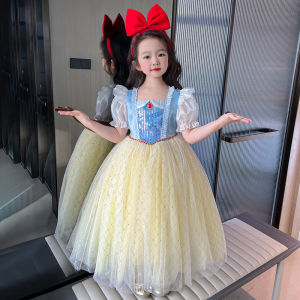 Girls Dress Mesh Snow White Fluffy Princess Dress 1 to 10 years old