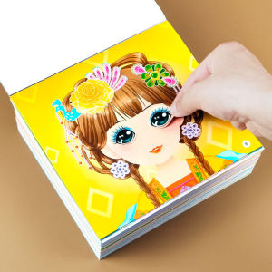 Princess Fashion Dress-Up Sticker Book Creative DIY Handmade Toy for Girls Aged 2-3-6 Years Old Childrens Art Work Book