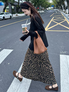 YIFANSHI | Americal Style Leopard Print Half Skirt High Waist Slim Fit A-Line